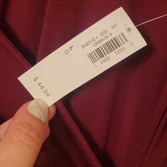 OLD NAVY Merlot Faux-Wrap Dress with Tie & Elastacized Waist. Size LARGE **BNWT - Picture 4 of 4